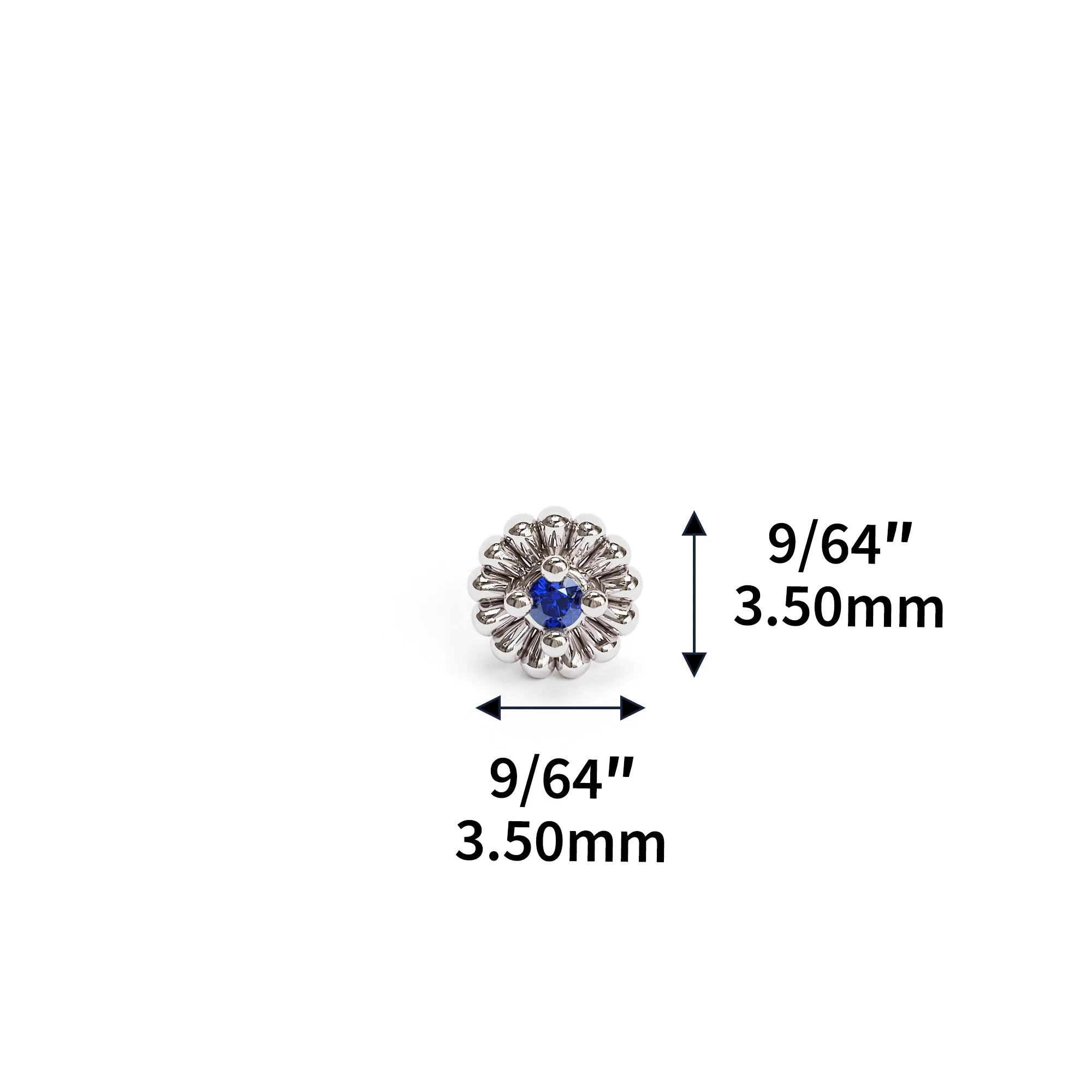 14K Gold Sapphire Abstract Floral Stud