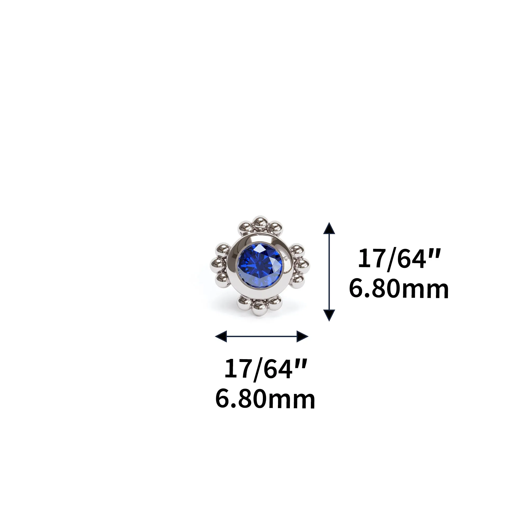 14K Gold Sapphire Beaded Stud