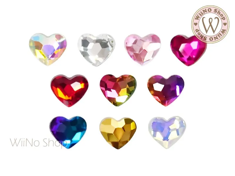 5 x 6mm Heart Flatback Crystal - 5 pcs