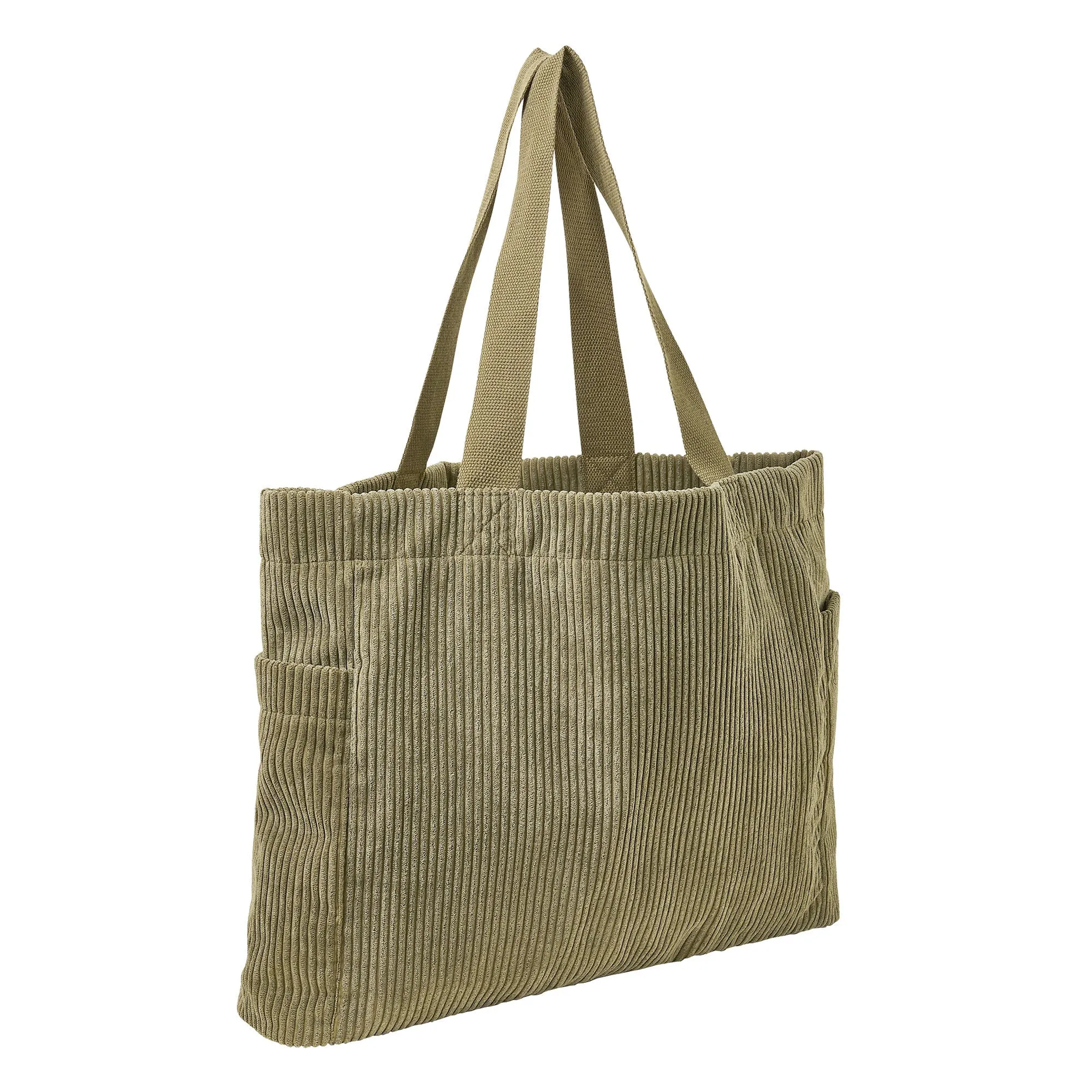 Accessorize London Women's Fabric Green Cord Shopper Bag