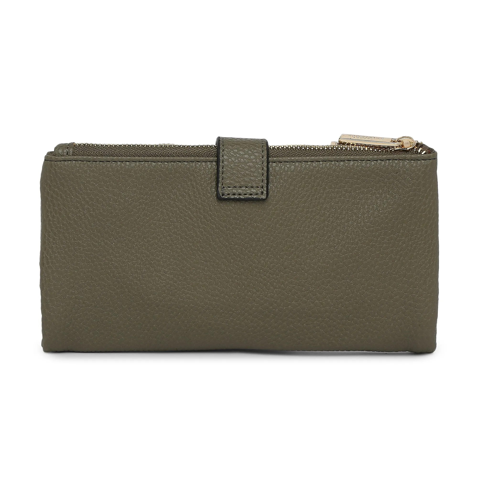 Accessorize London Women's Faux Leather Grey Freya Push Lock Wallet