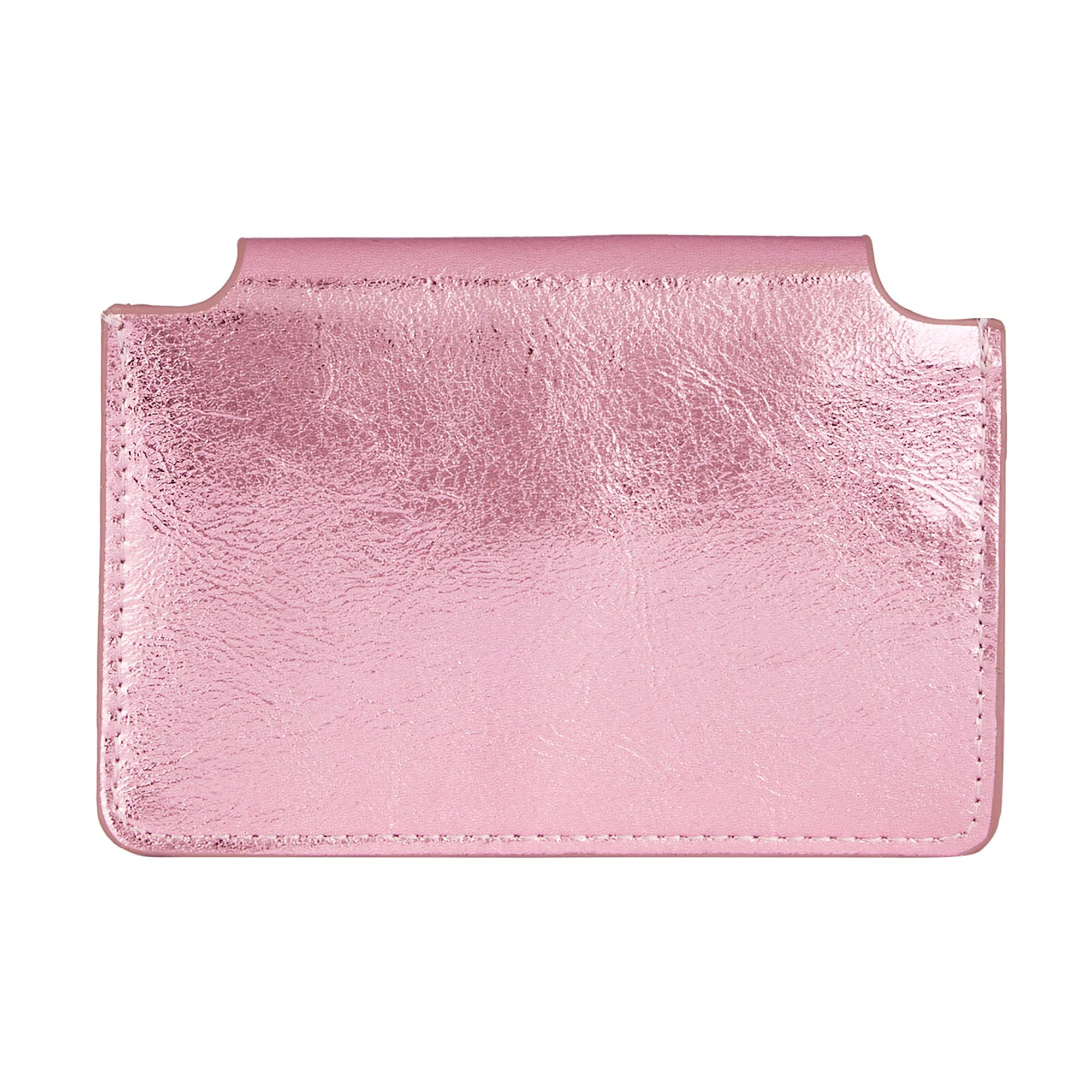 Accessorize London Women's Pink Metallic Triple Cardholder