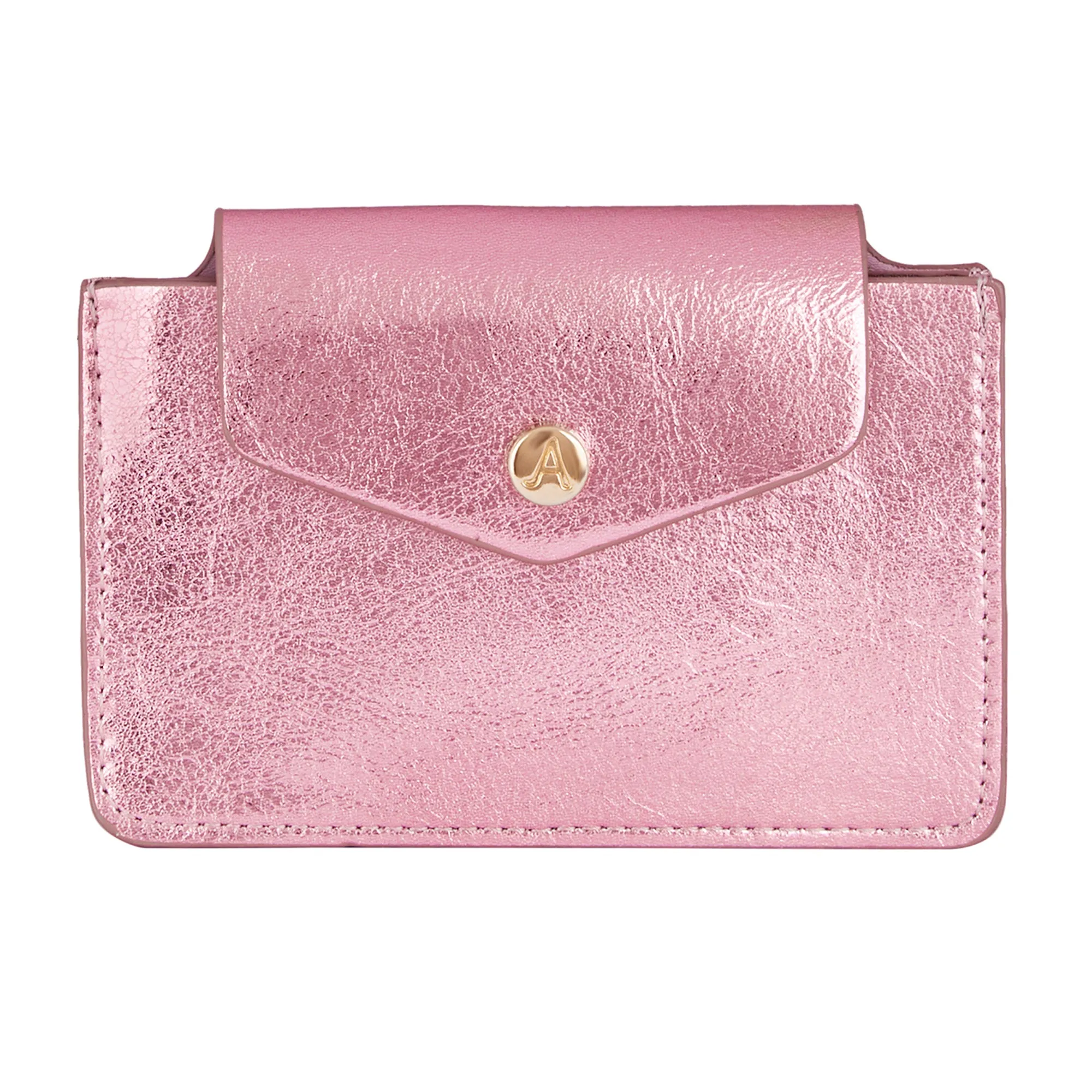 Accessorize London Women's Pink Metallic Triple Cardholder