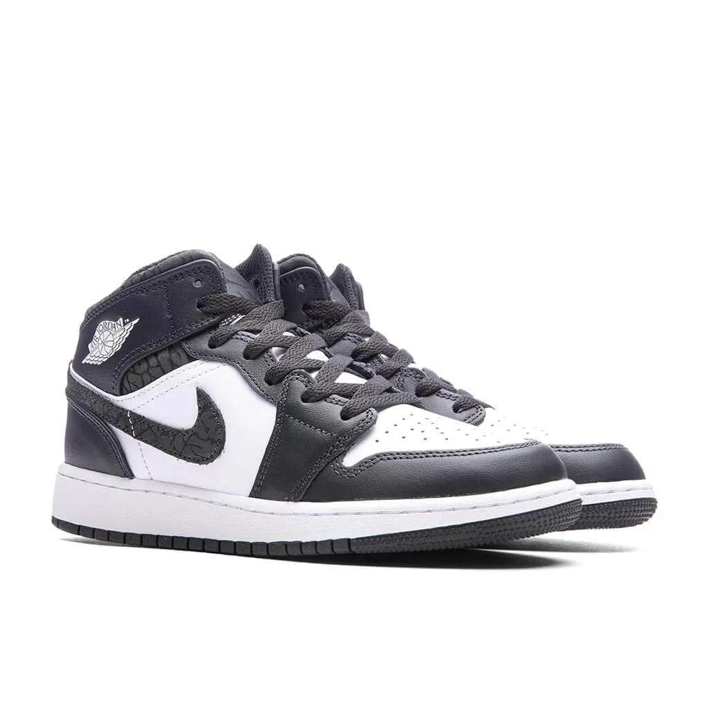 Air Jordan 1 Mid (GS) - Off Noir/Black/White