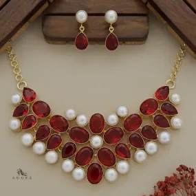 Aldone Glossy   Baroque Neckpiece With Earring