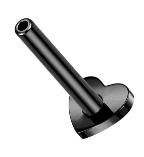 Black PVD Heart Internally Threaded Titanium Flat Back Labret (Post Only)