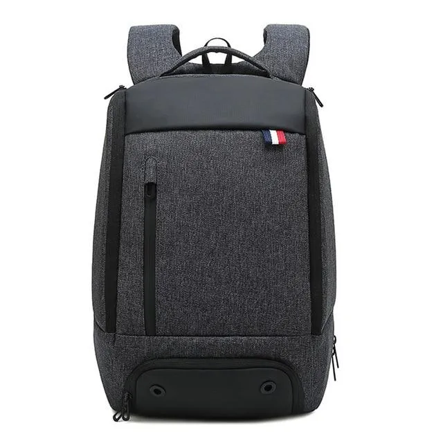 Black/Gray 16.5 Inch Laptop 20 to 35 Litre Travel Backpack with Shoe Compartment