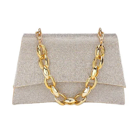 Bling Evening Tote Crossbody Bag Chain Handle