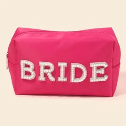 Bride Print Cosmetic Bag in Fuchsia