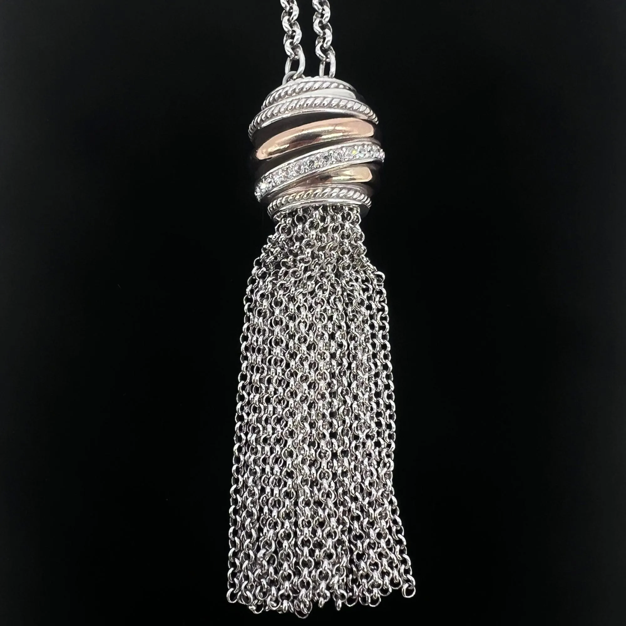 BRIGHTON Swarovski Tassel Necklace - Silver