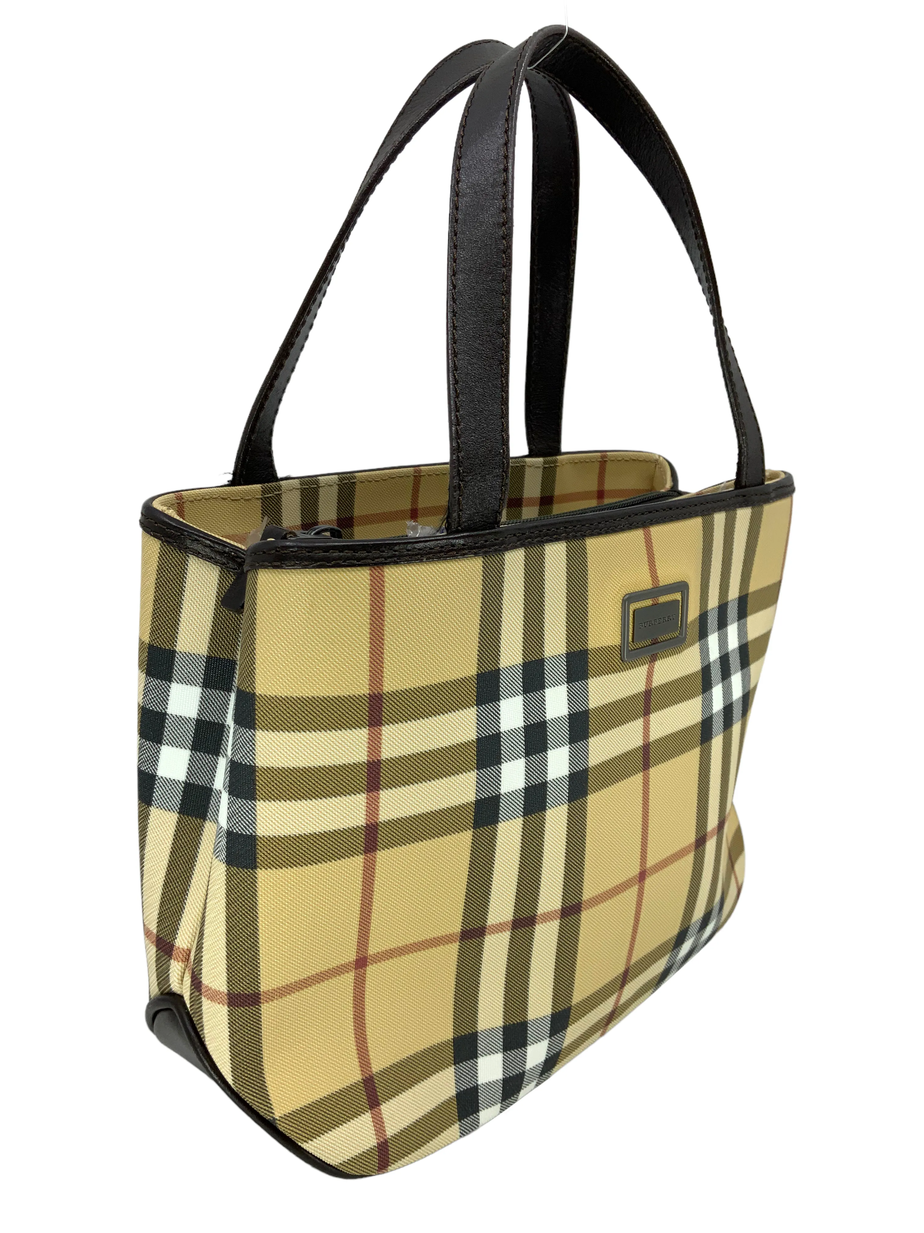 Burberry Nova Check Canvas Small Tote Bag