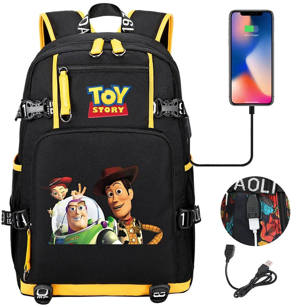 Buzz Lightyear Woody Schoolbag USB Charging Backpack