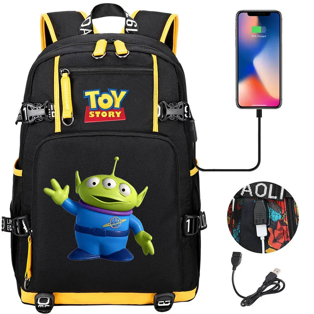 Buzz Lightyear Woody Schoolbag USB Charging Backpack