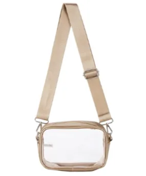 Camera Bag Style Clear Crossbody in gold