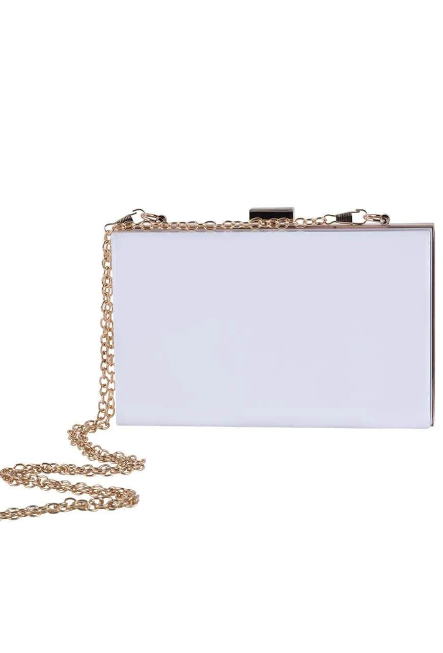 Christina Greene Pink and White Evening Clutch