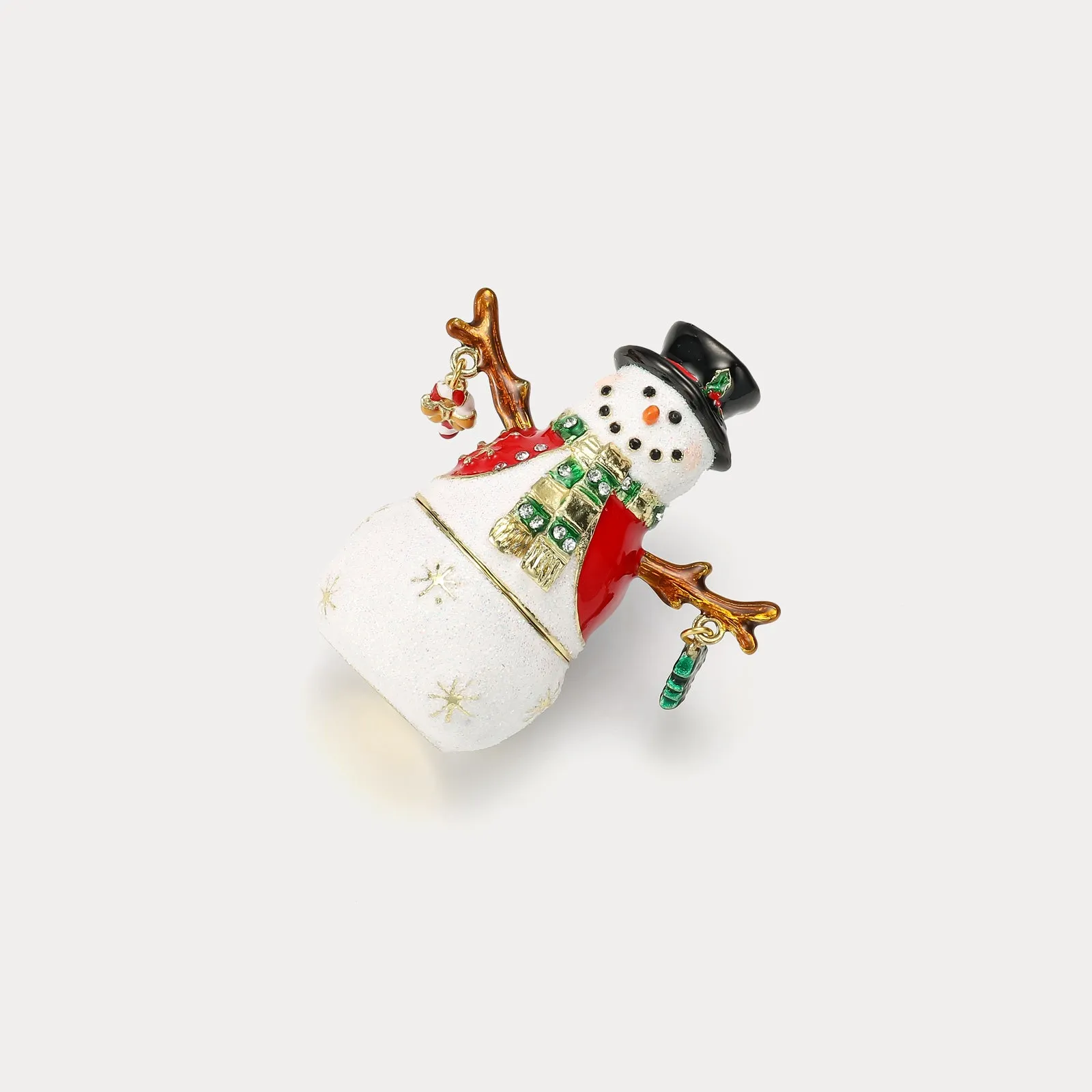 Christmas Snowman Jeweled Trinket Box