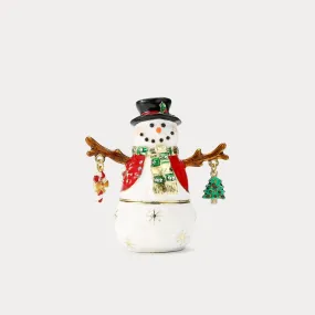 Christmas Snowman Jeweled Trinket Box