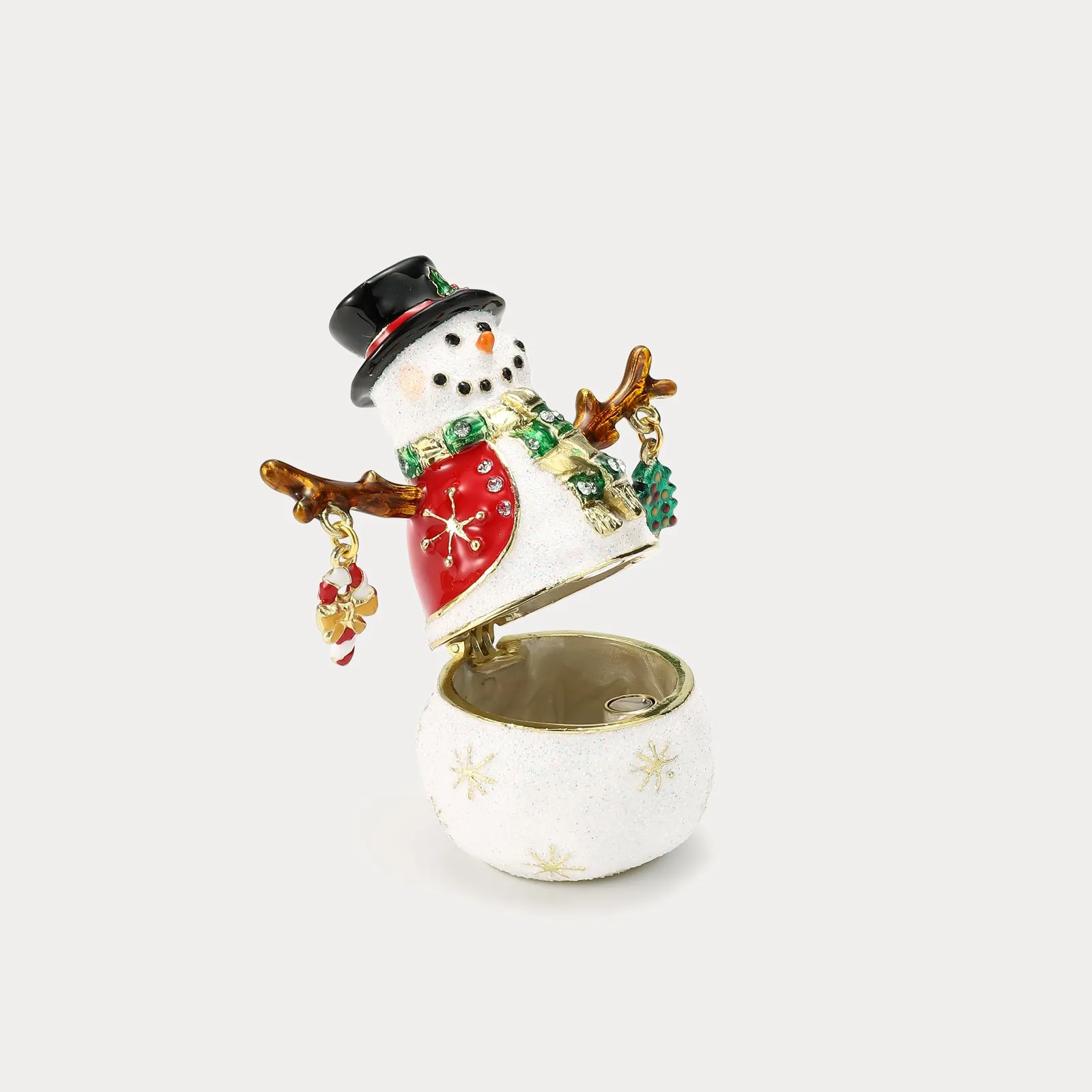 Christmas Snowman Jeweled Trinket Box