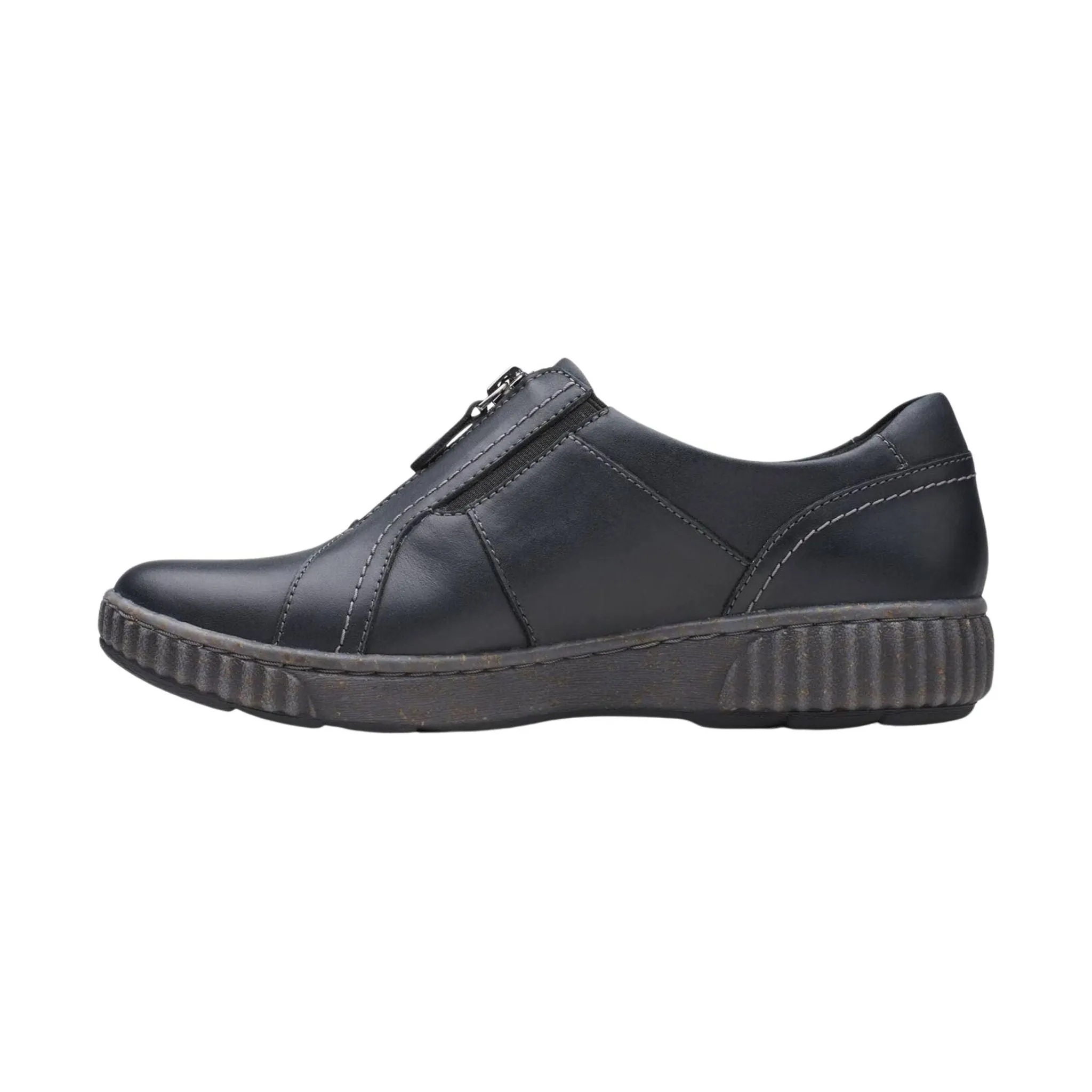 Clarks Women's Magnolia Zip Shoe - Black Leather