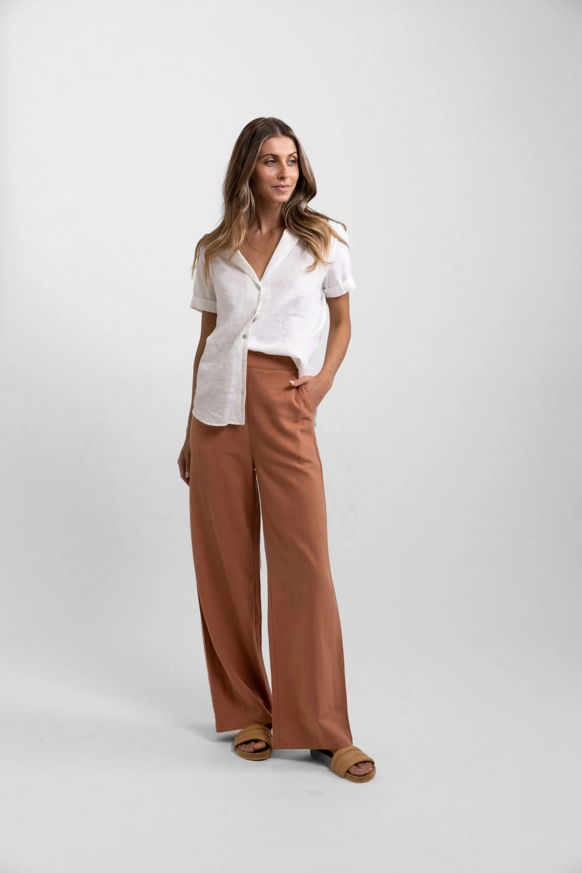 Classic Wide Leg Pant / Baked Clay