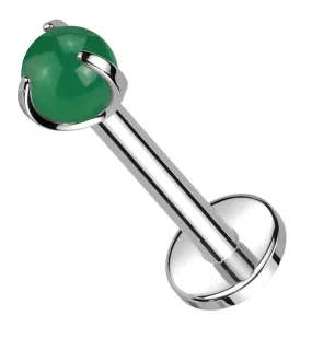 Claw Aventurine Stone Internally Threaded Titanium Labret