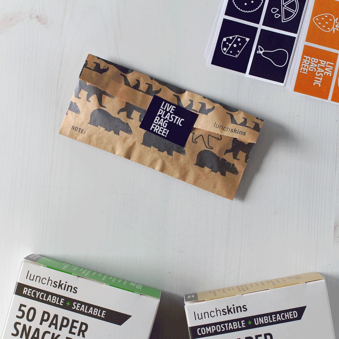 Compostable Snack Bags Bear 50 Count