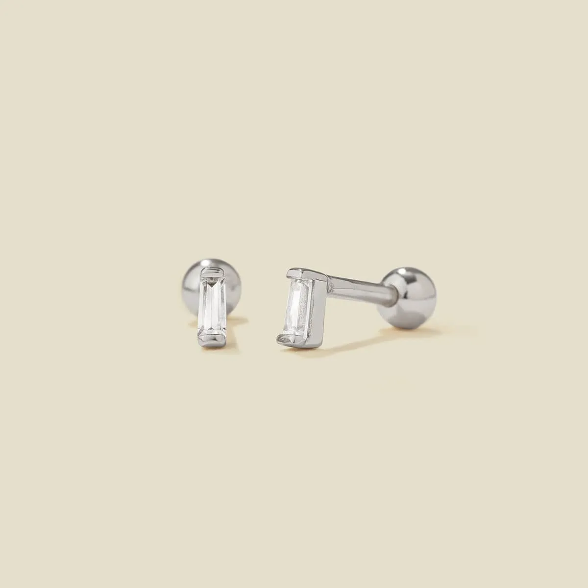 CZ Baguette Stud Earrings