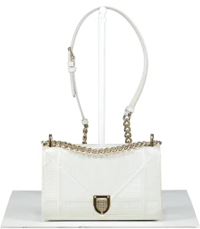 Dior Diorama White Pearl Patent Leather Crossbody Bag