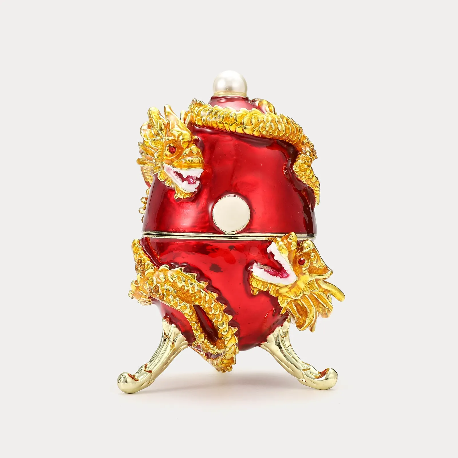 Dragon Red Egg Jeweled Trinket Box