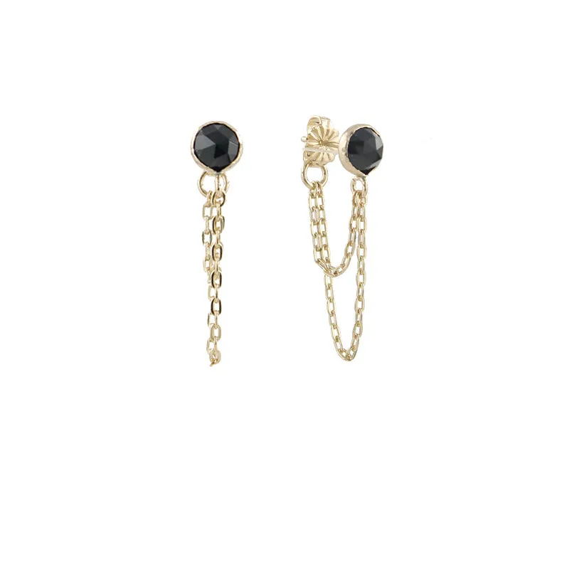 Draped Black Spinel Earrings