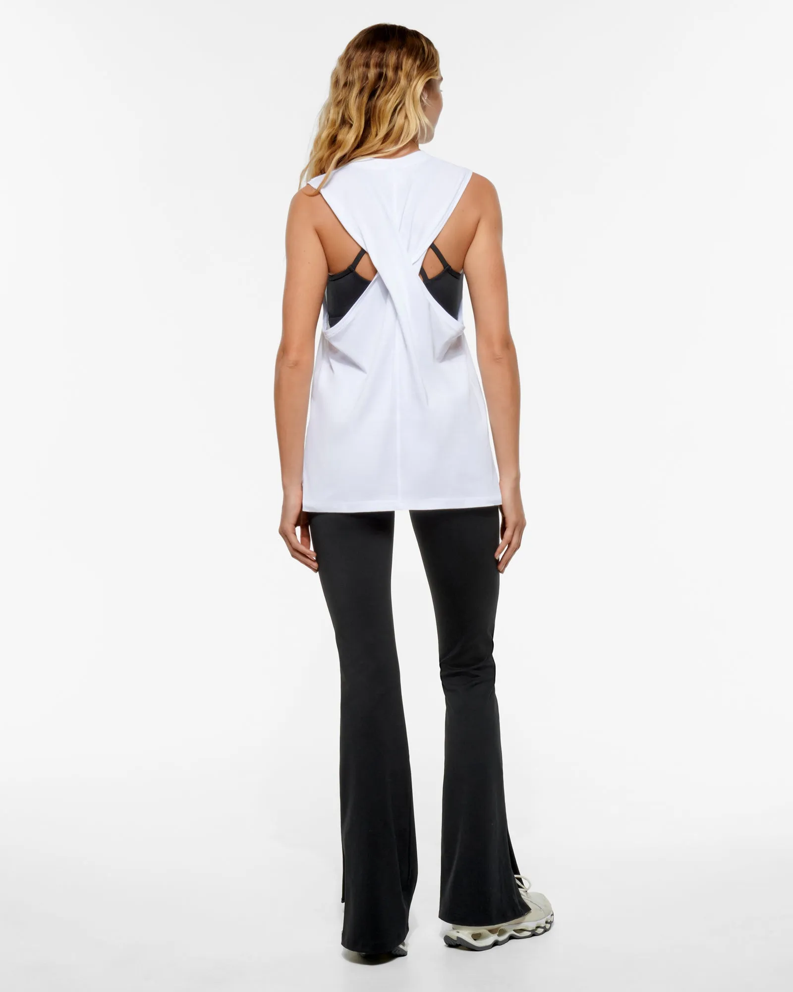 ELEMENT TWIST-BACK PIMA TANK WHITE