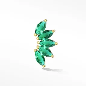 Emerald Flat Back Earring Wild Lotus 14k Yellow