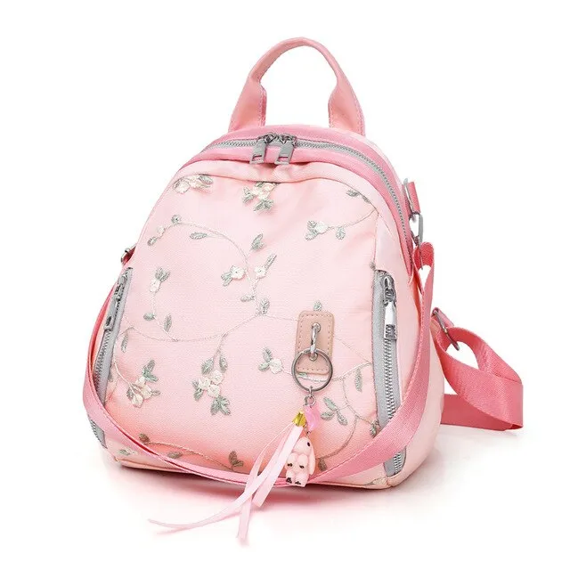 Exquisite Embroidery Multifunction Oxford School Bag