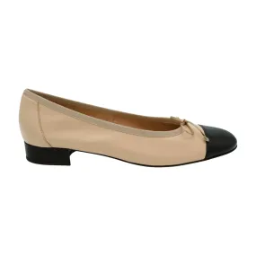 FABUCCI Camel & Black leather Ballet Flat