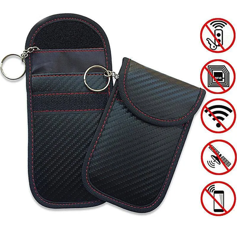 Faraday Card Car Keys Case FOB Signal Blocker Bag RFID Shielding Key Credit Card Bags Organizer for Privacy Protection BAG1042