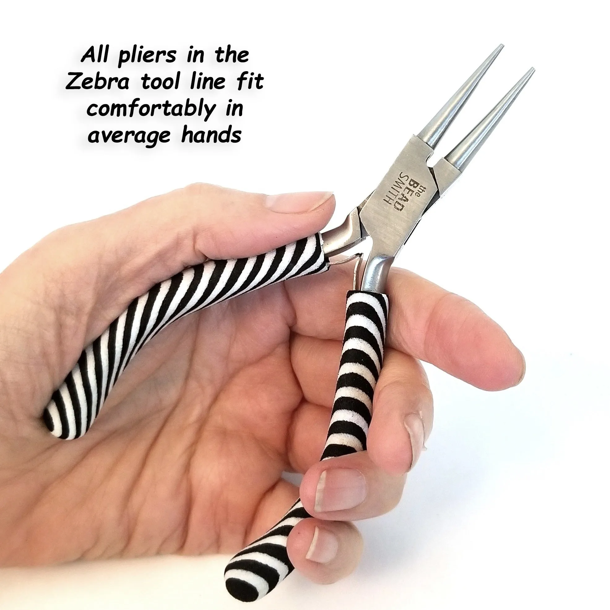 Flat Nose Pliers, Zebra Tools, Black and White, PLZ6 13