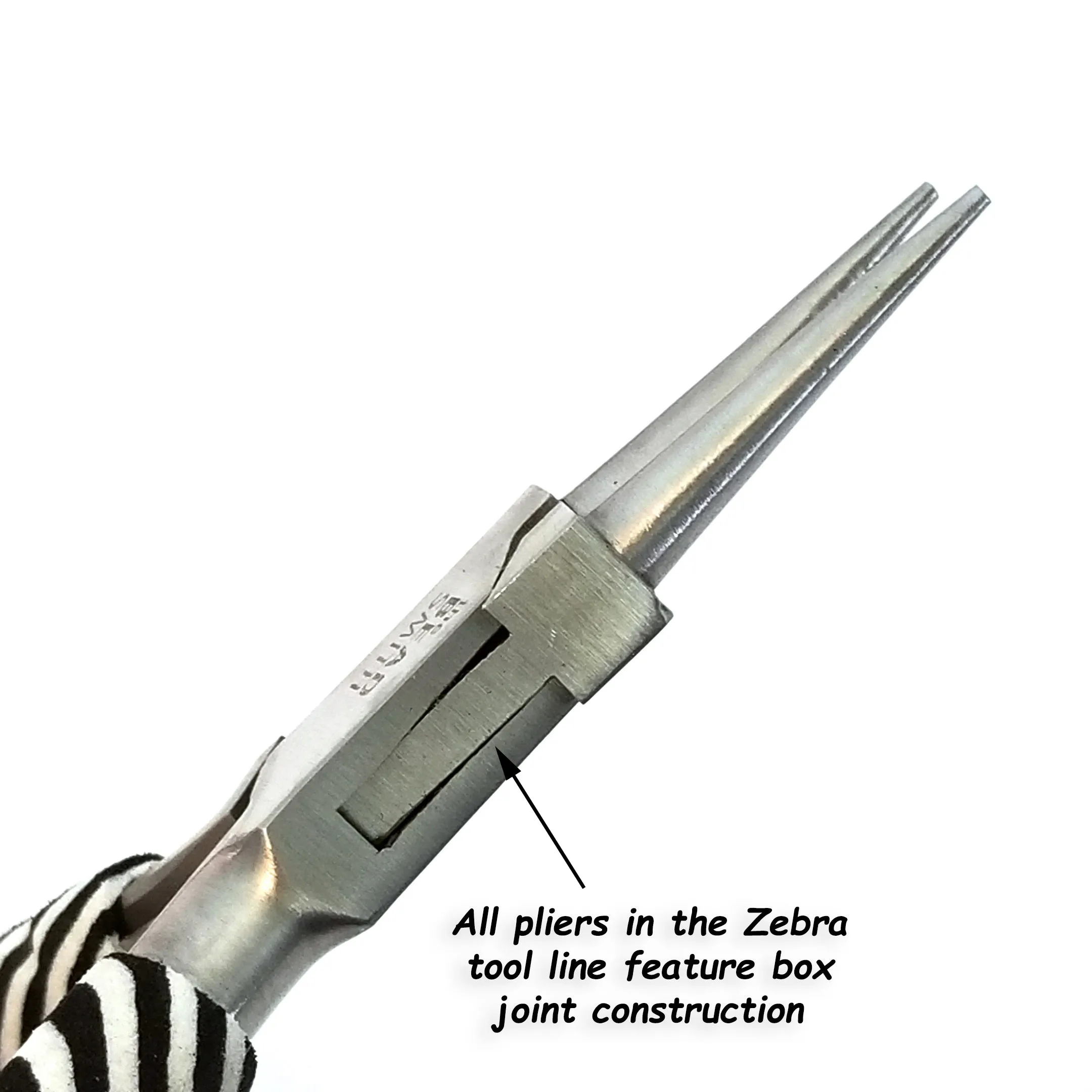 Flat Nose Pliers, Zebra Tools, Black and White, PLZ6 13