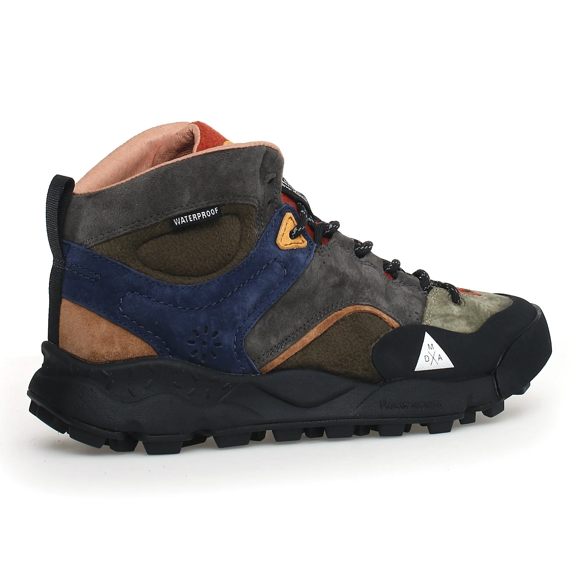 Flower Mountain Back Country Mid Waterproof Trainers - Grey / Military