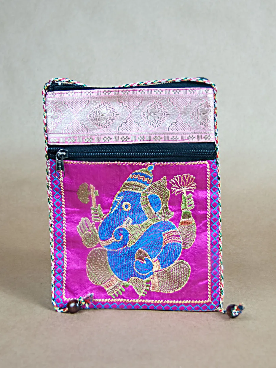 Glossy Cotton Ganesha Side Bag