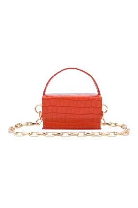 IDA Burnt orange croc (Medium) with Chain