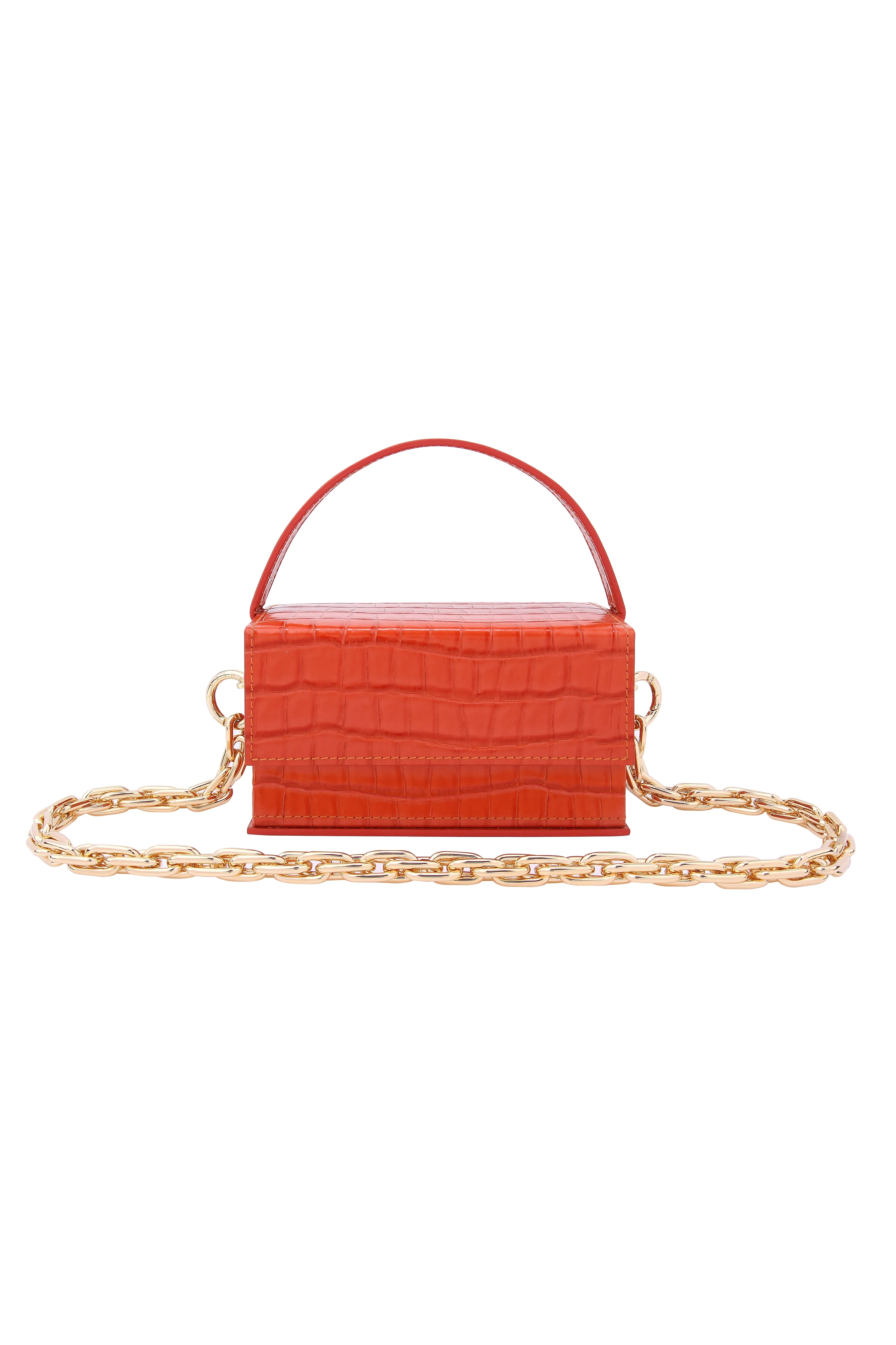 IDA Burnt orange croc (Medium) with Chain