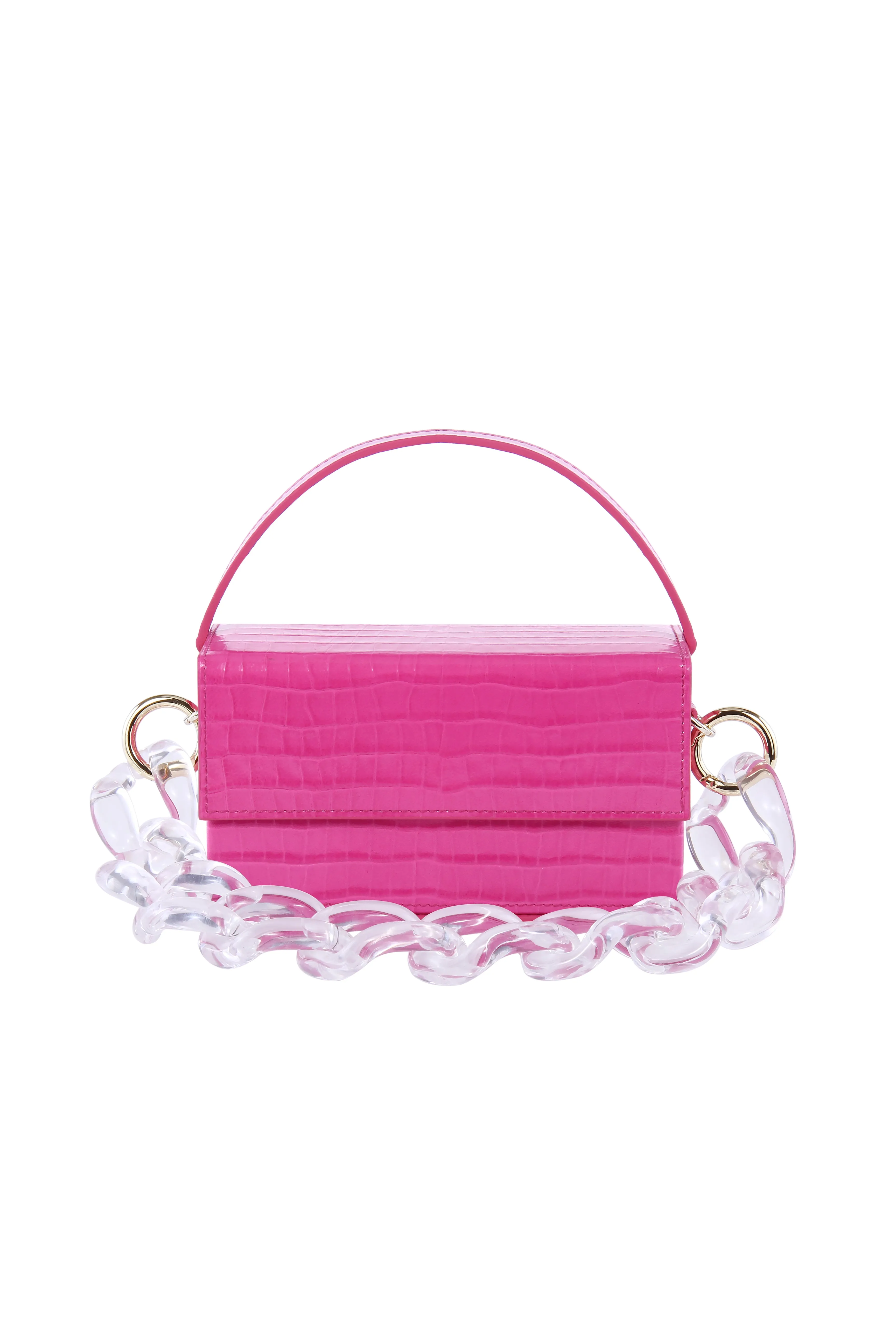 IDA Fuchsia Croc (Small) with Chain