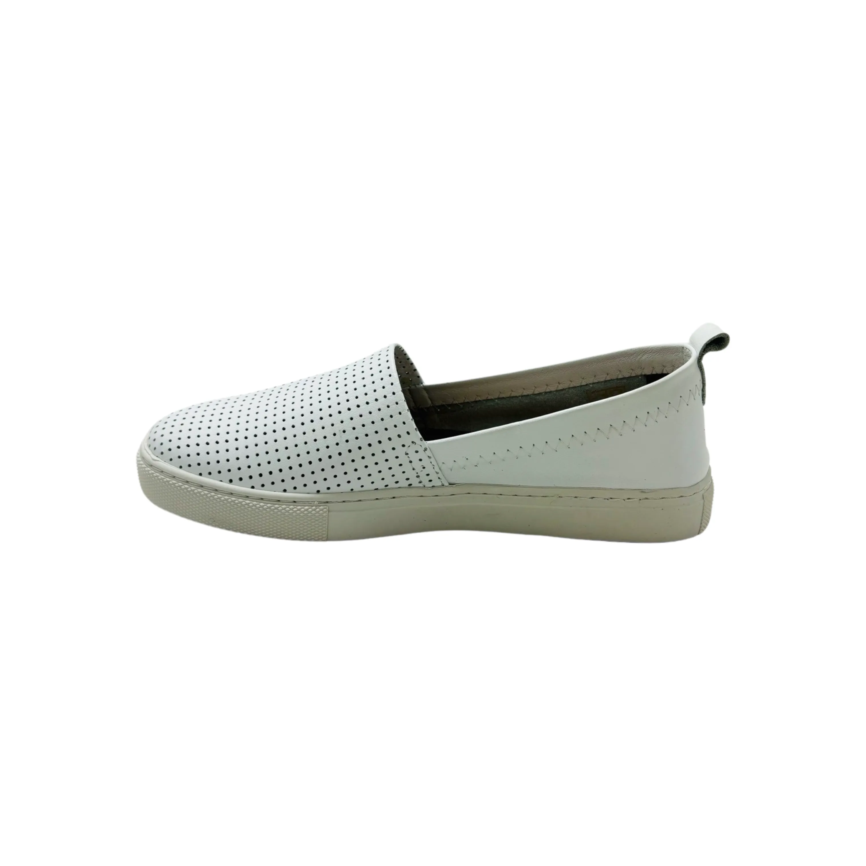 Lila White Leather Slip on