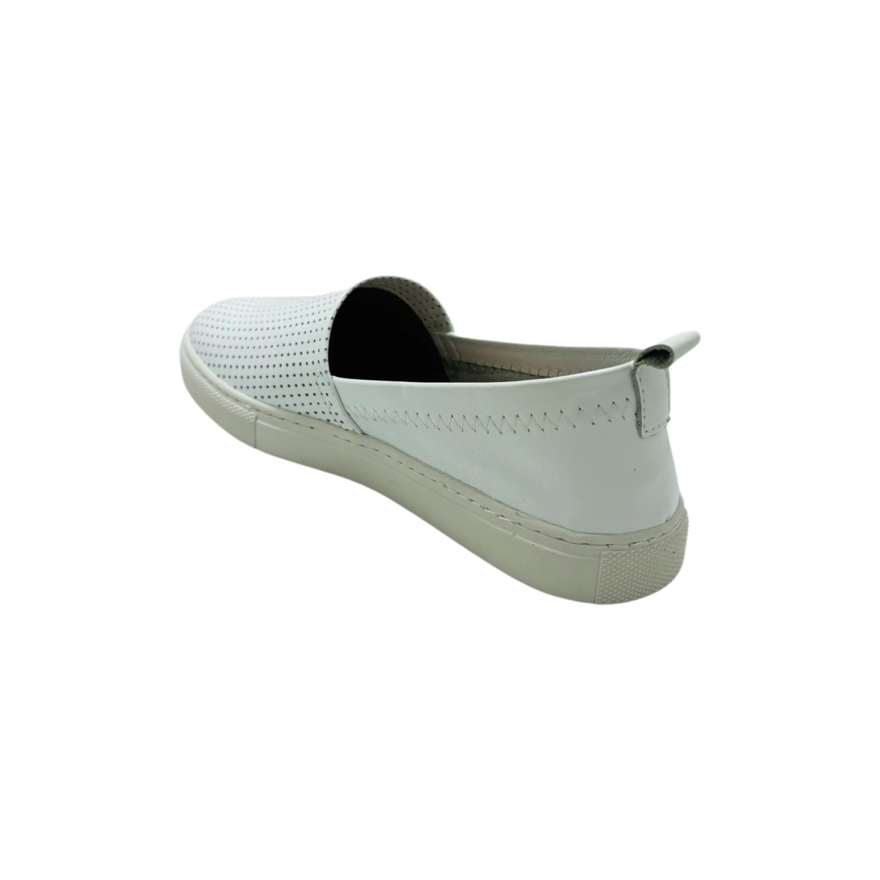 Lila White Leather Slip on