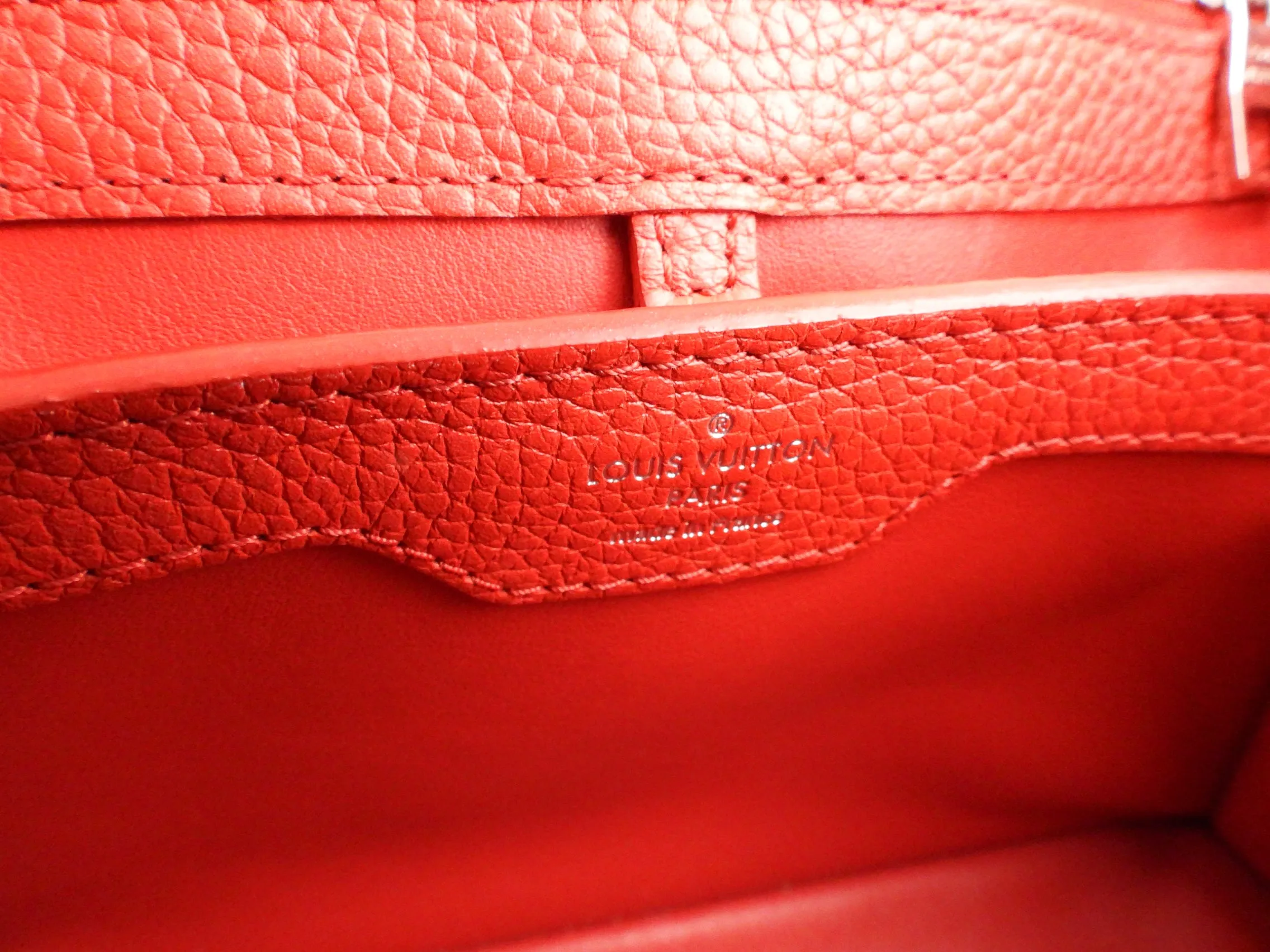 Louis Vuitton Red Taurillon Leather Capucines BB