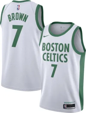 Men's Boston Celtics Jaylen Brown City Jersey White