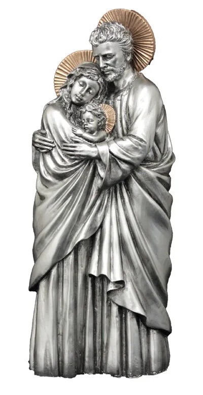 Pewter Finish Holy Family Statue