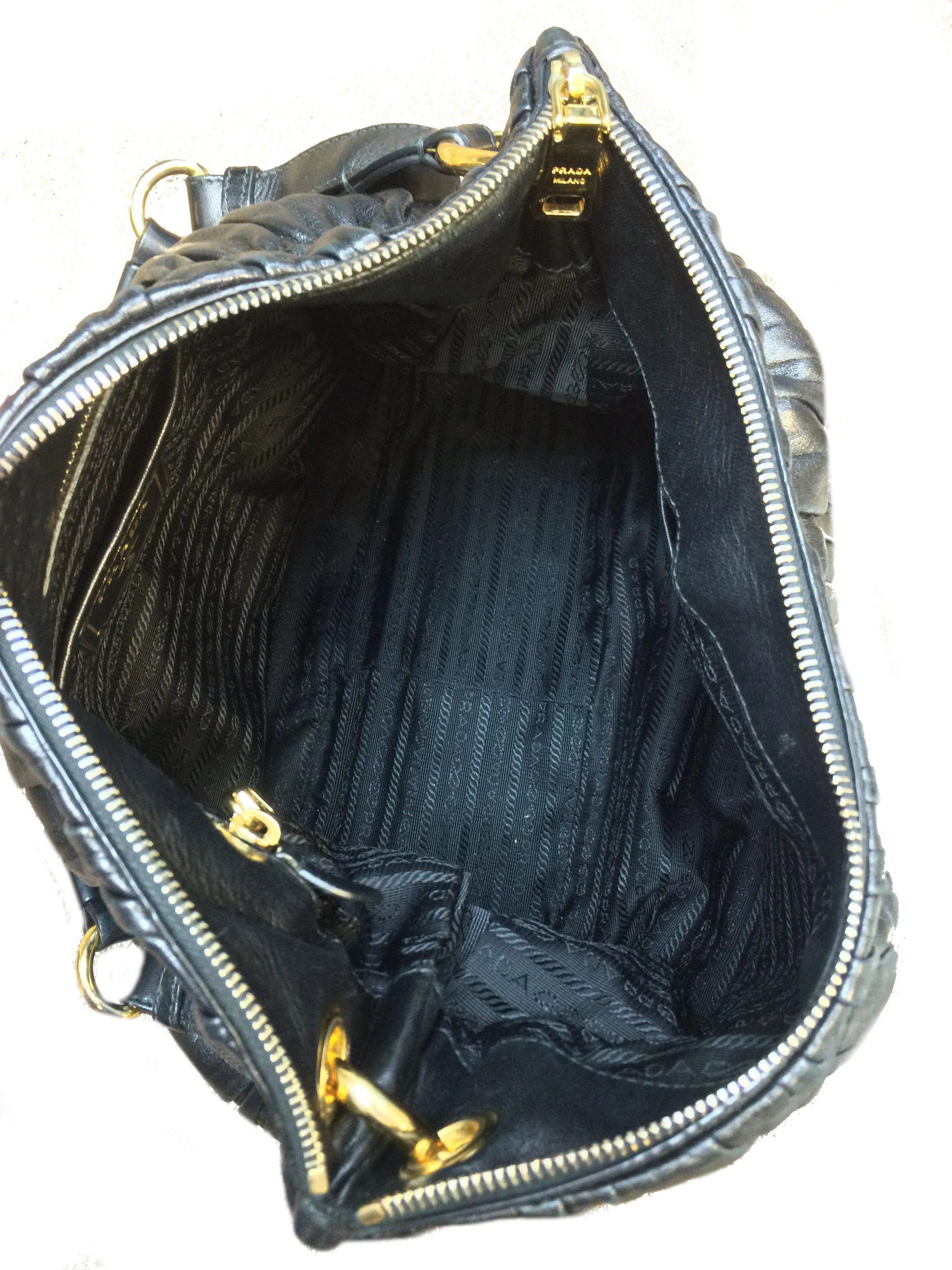 Prada Nappa Gaufre Zip Hobo Bag