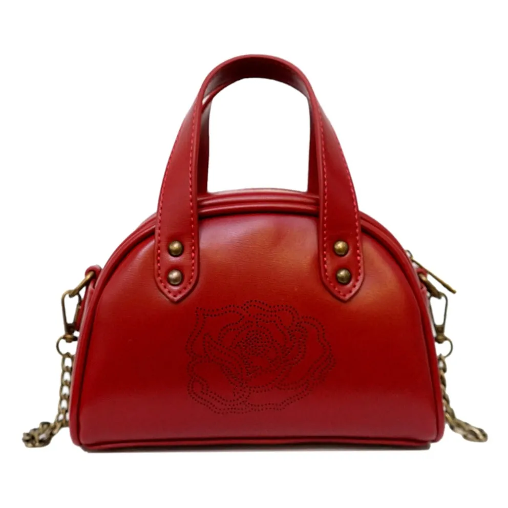 ROSEMAESE ROSEMAESE X FORKICKS ORIGINAL MINI LEATHER BAG-RED