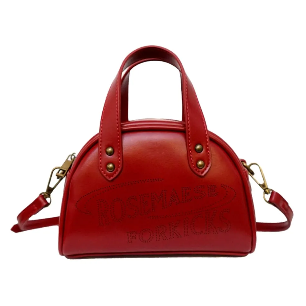 ROSEMAESE ROSEMAESE X FORKICKS ORIGINAL MINI LEATHER BAG-RED